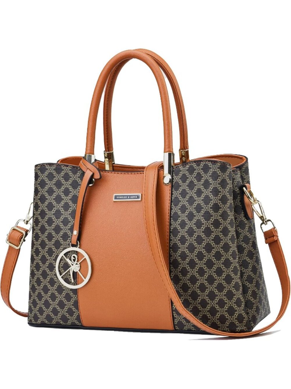 〽️Women's Brown Top Handle Satchel Messenger Tote Shoulder Purses Trendy Handbag